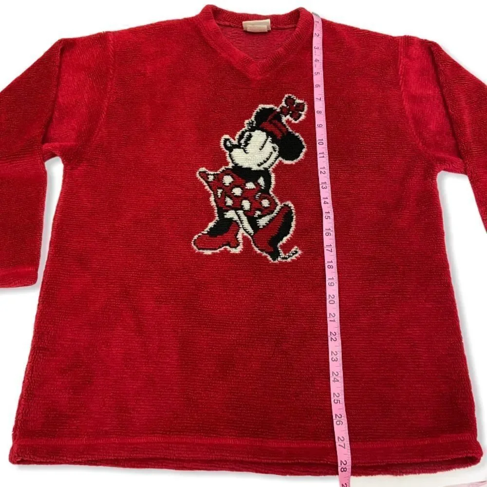 Vintage Walt Disney World Minnie Mouse Plush Pullover Acrylic Sweater